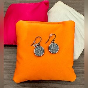 Coach Blue Pave Disc Earrings